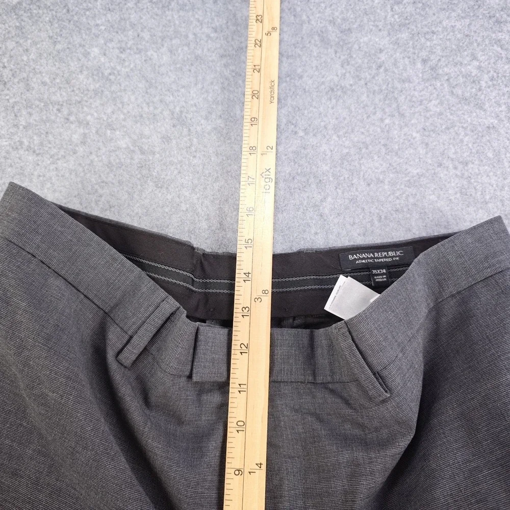 Banana Republic Dress Pants Mens 35x34 Athletic Tapered Fit Marzotto‎ Wool